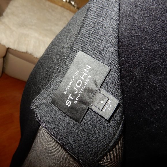 ST.JOHN BOUTIQUES CAVIAR BLACK TRAVERTINE SKIRT 6 - Picture 6 of 12